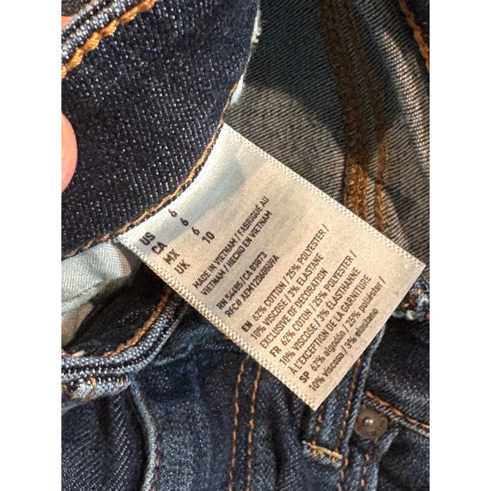 American Eagle‎ Denim Shorts Next Level Stretch Dark Wash Frayed Hem Size 6 - Picture 5 of 7